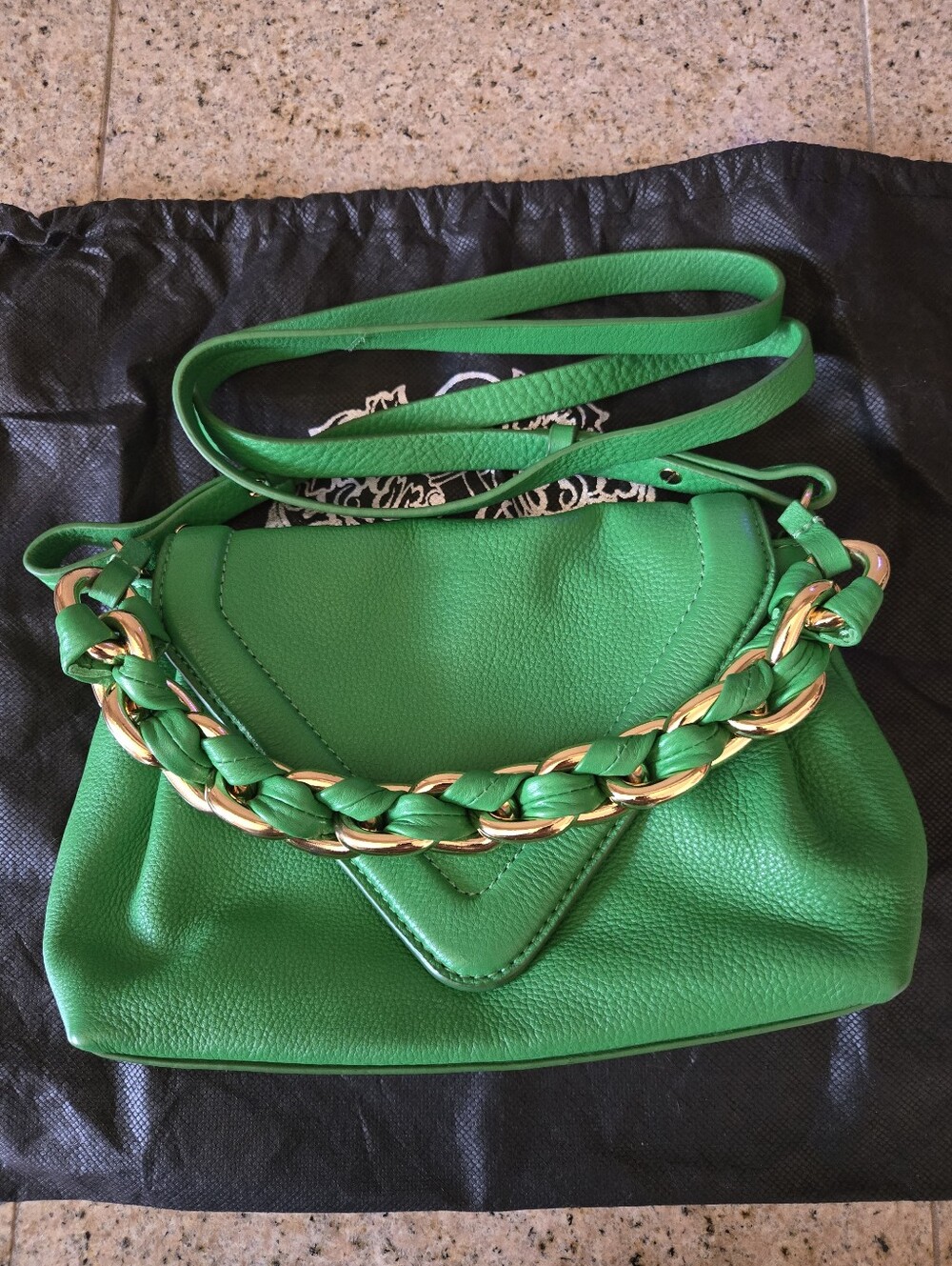 Vince Camuto Leather Crossbody Bag with Gold Chain Accent